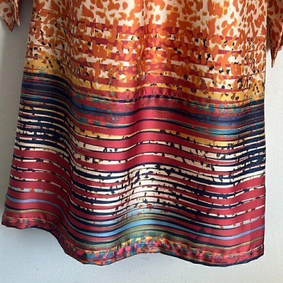 EUC - Uncle Frank Boho Print Tunic Dress Lightweight Lined 3/4 Sleeves - Size S - Picture 4 of 9